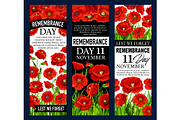 Poppy flower banner for Remembrance Day design