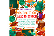 Back to School vector education season poster