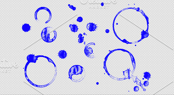 PNG Blue ink stains, dots, blots in Objects - product preview 1