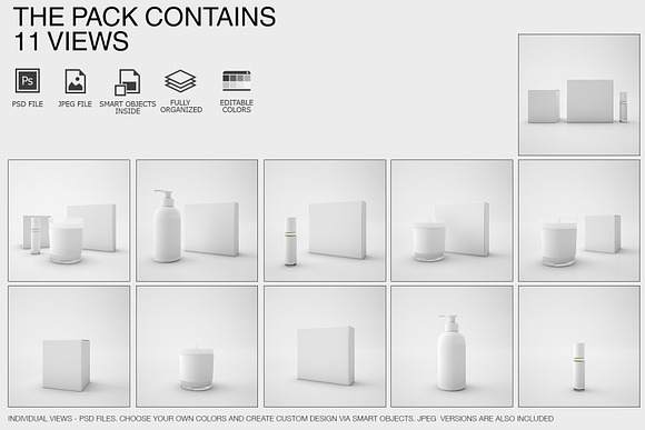 Candle, Cosmetics & Gift Boxes Set in Product Mockups - product preview 1