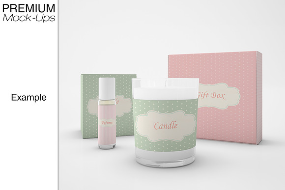 Candle, Cosmetics & Gift Boxes Set in Product Mockups - product preview 14