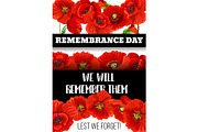 Vector 11 November Remembrance day poppy card