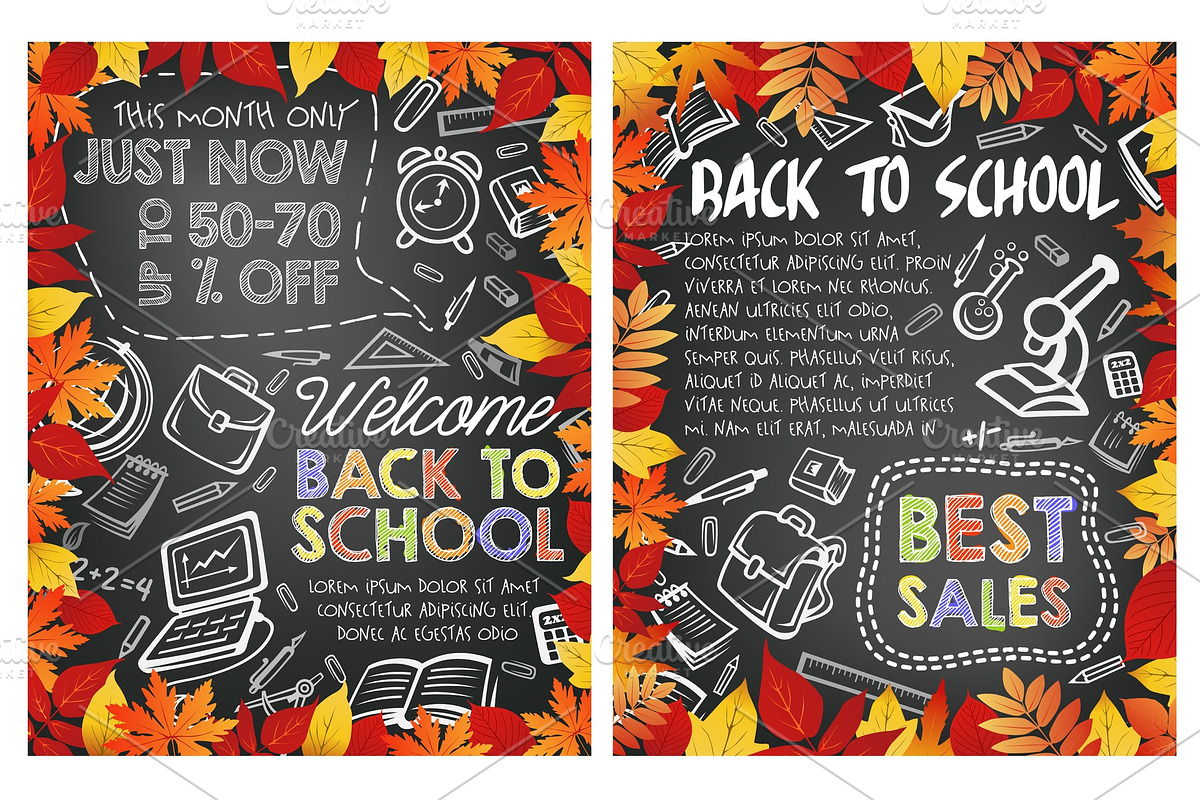 Back to school special sale offer poster design in Illustrations - product preview 8