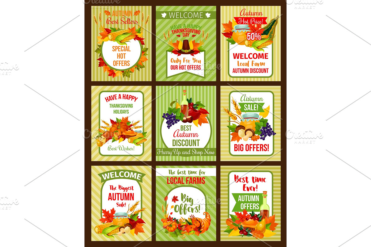 Autumn sale poster of Thanksgiving special offer in Illustrations - product preview 8