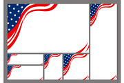 Set of USA banner background design