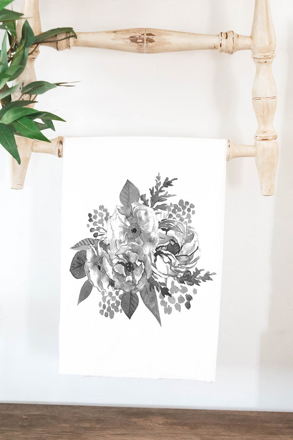 Rustic White Tea Towel Mockup in Templates - product preview 3