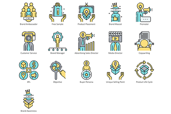 Traditional Marketing Icons | Aqua in Graphics - product preview 3