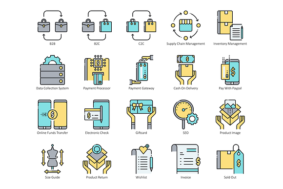 80 Shopping & Commerce Icons | Aqua in Graphics - product preview 3