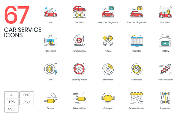 67 Car Service Icons