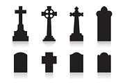 Tombstone silhouette icons