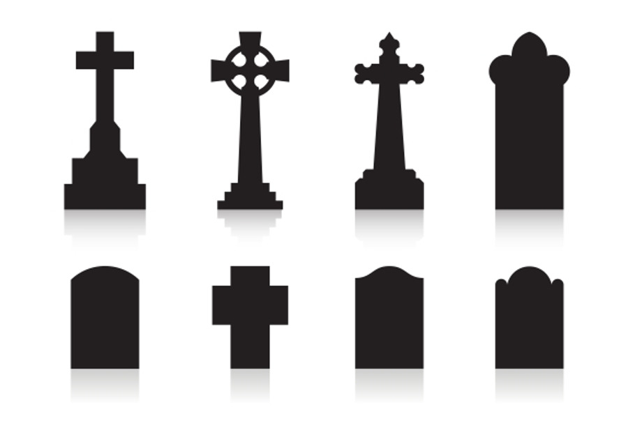 Tombstone silhouette icons in Graphics - product preview 8