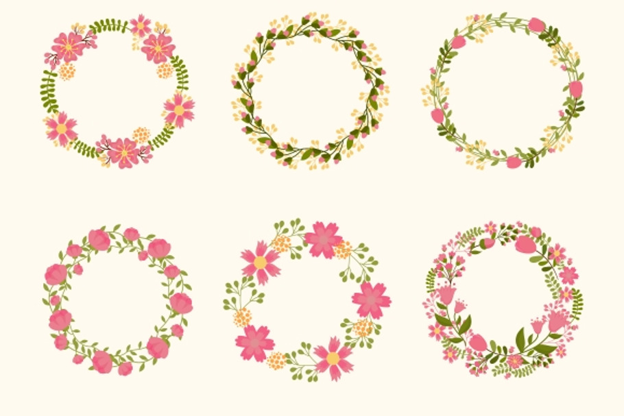 Cute vector wreaths in Graphics - product preview 8