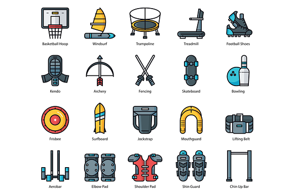65 Sport Equipment Icons in Graphics - product preview 2