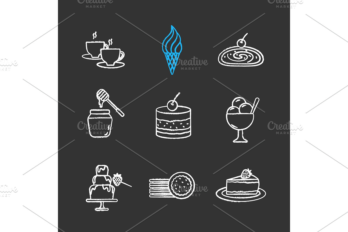 Confectionery chalk icons set in Graphics - product preview 8