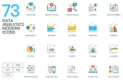 73 Data Analytics Modern Icons