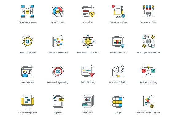 73 Data Analytics Modern Icons in Server Icons - product preview 1