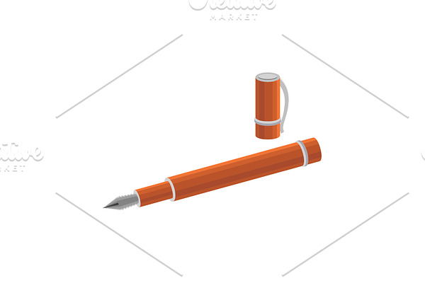 Color vector image. Pen with cap 