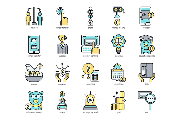 90 Finance Technology Icons | Aqua in Technology Icons - product preview 2