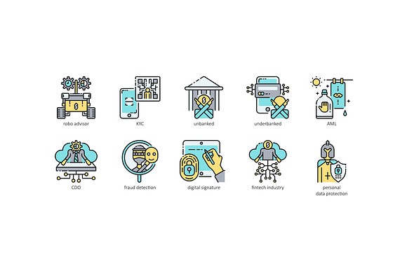 90 Finance Technology Icons | Aqua in Technology Icons - product preview 4