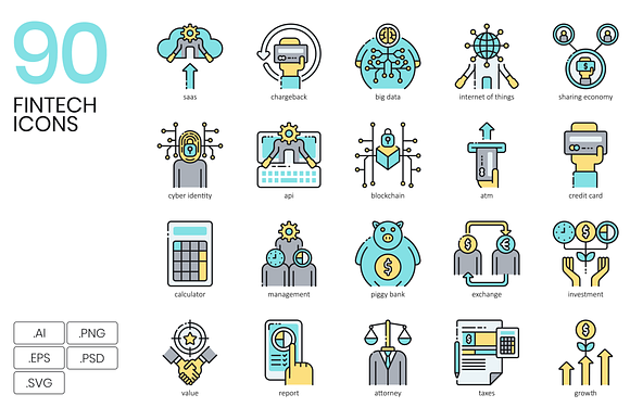 90 Finance Technology Icons | Aqua in Technology Icons - product preview 5