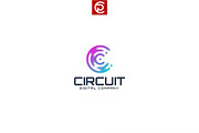 Letter C Circuit Logo