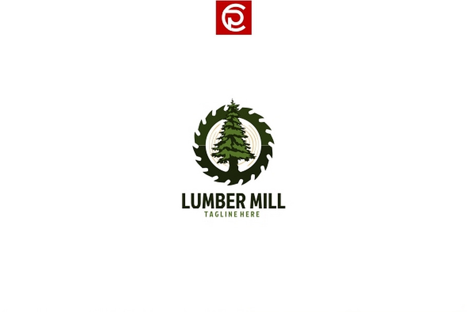 Lumber Mill Logo in Logo Templates - product preview 8