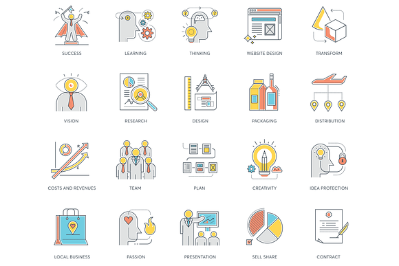 89 Startup Color Line Icons in Graphics - product preview 1