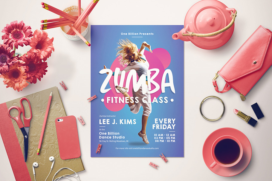 Zumba Fitness Flyer in Flyer Templates - product preview 8