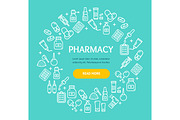 Pharmacy Signs Round Design Template