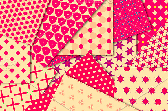 Pink-cream geometric digital paper in Patterns - product preview 2
