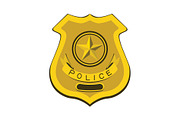 Police badge, policeman illustration