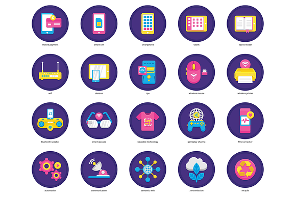 88 Smart Technology Flat Icons in Graphics - product preview 2