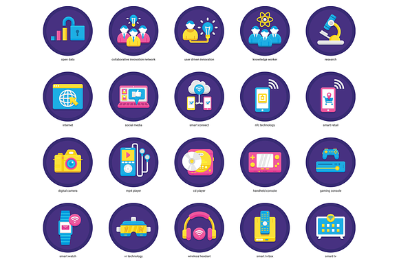 88 Smart Technology Flat Icons in Graphics - product preview 3