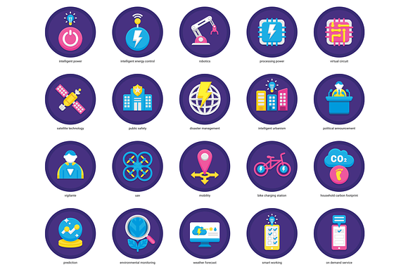 88 Smart Technology Flat Icons in Graphics - product preview 4