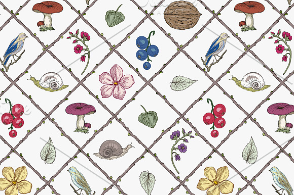 Mushrooms & Forest Collection in Patterns - product preview 3