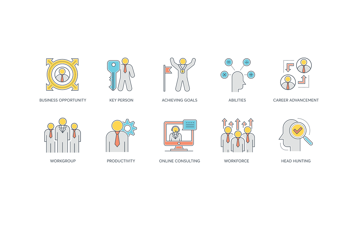 85 Business Color Line Icons in Graphics - product preview 8