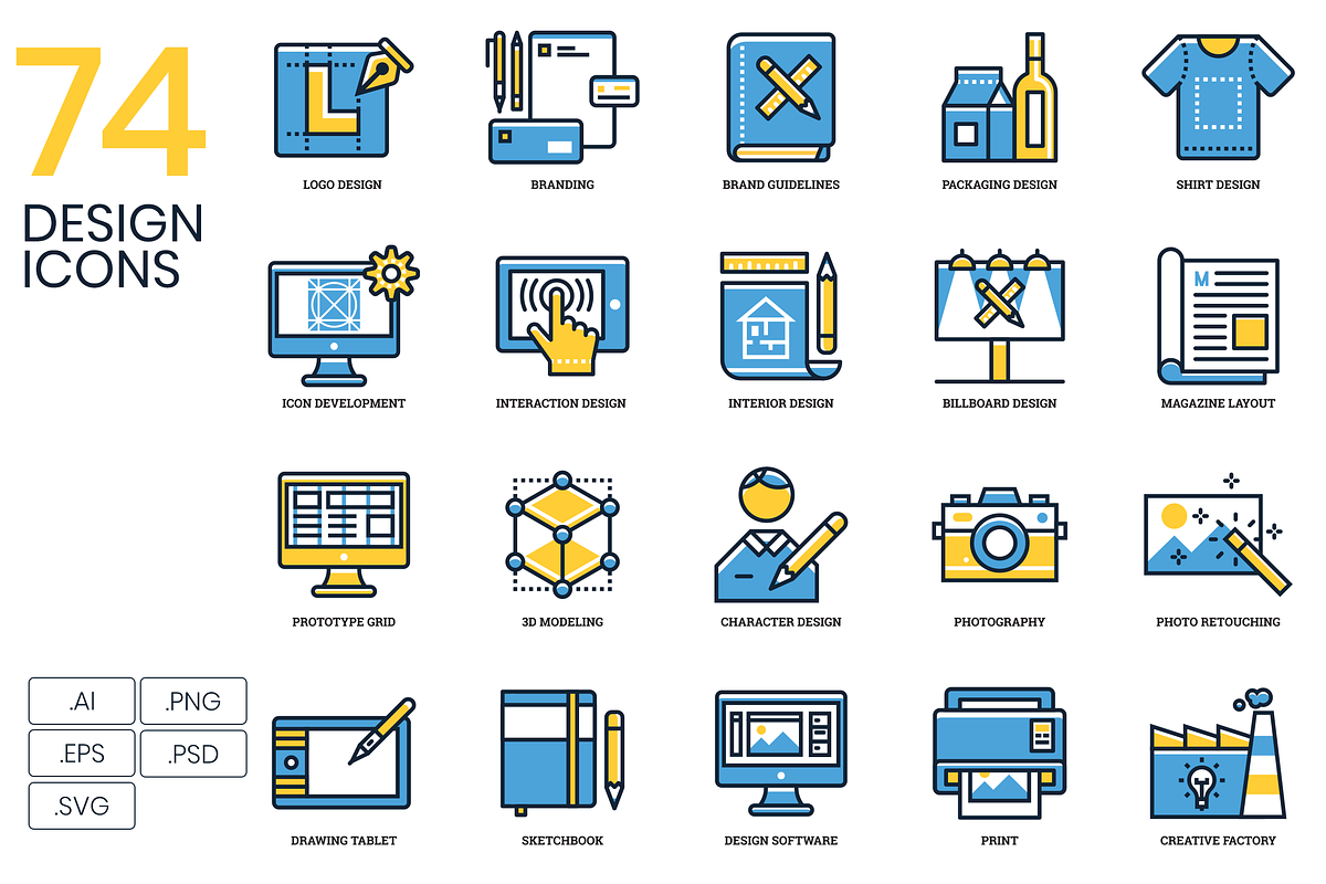 74 Design Icons in Graphics - product preview 8