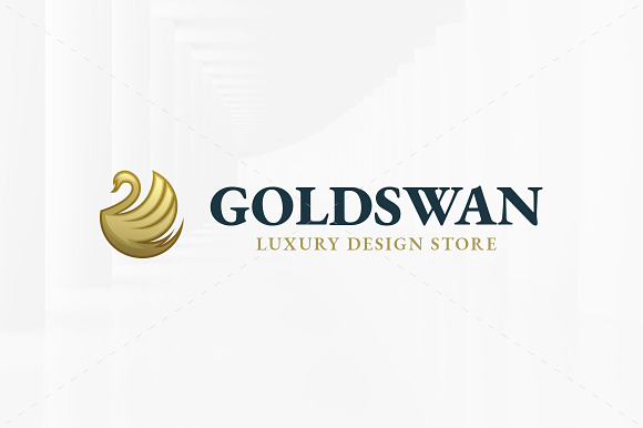 Gold Swan Logo Template in Logo Templates - product preview 1