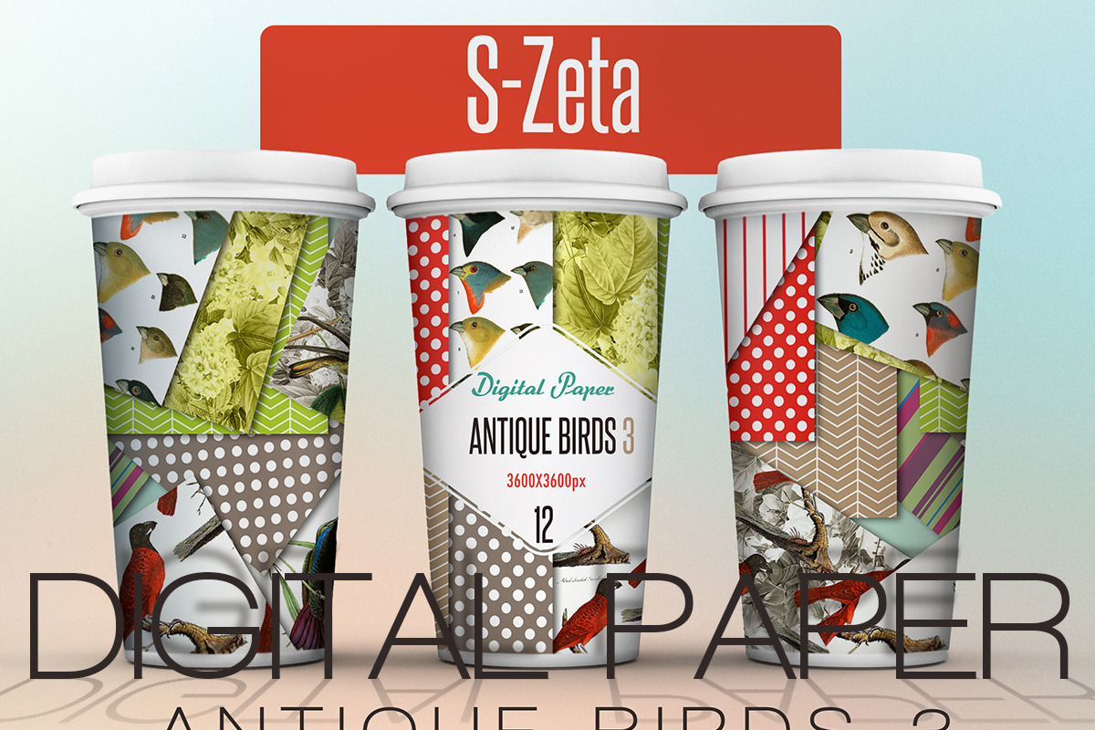Digital paper antique birds 3 in Patterns - product preview 8