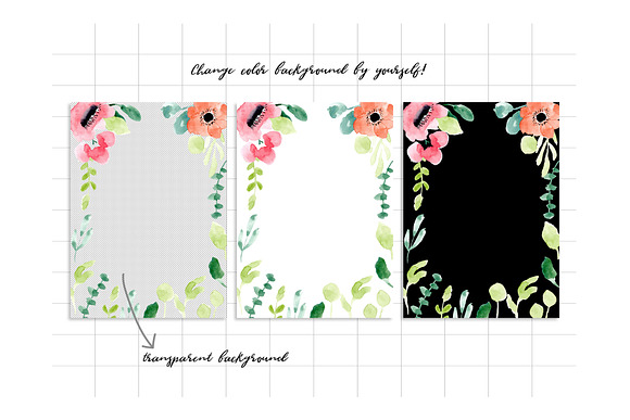 Floral Invitation Backgrounds Vol.2 in Wedding Templates - product preview 2
