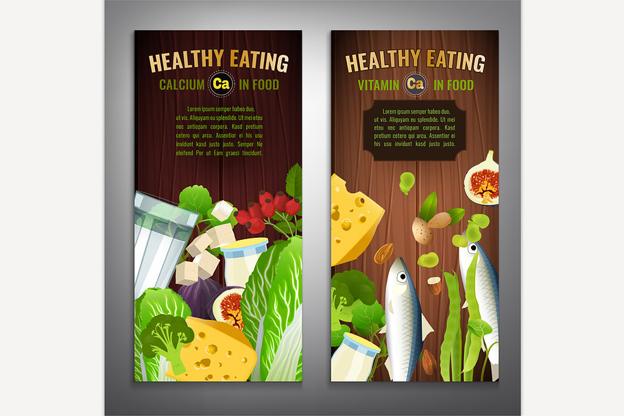 Calcium in Food Banners in Illustrations - product preview 8
