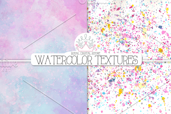 WATERCOLOR TEXTURES digital paper in Textures - product preview 1