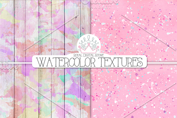 WATERCOLOR TEXTURES digital paper in Textures - product preview 2