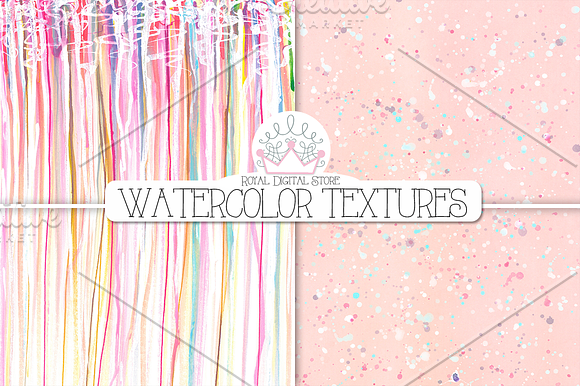 WATERCOLOR TEXTURES digital paper in Textures - product preview 3