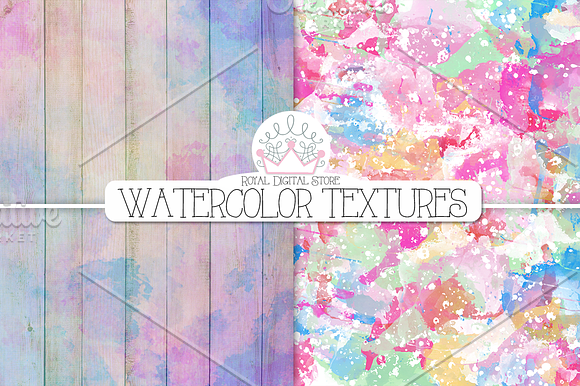 WATERCOLOR TEXTURES digital paper in Textures - product preview 5