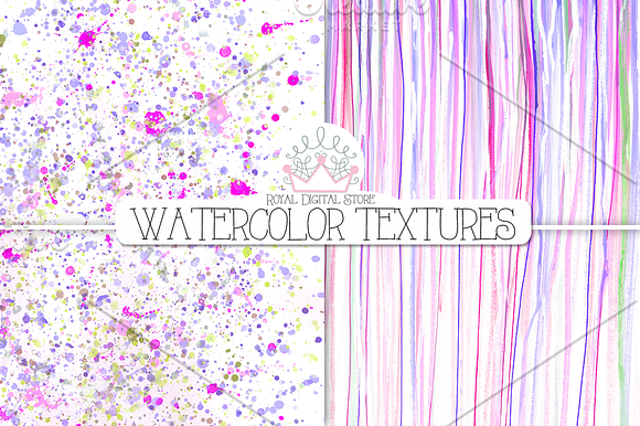 WATERCOLOR TEXTURES digital paper in Textures - product preview 6