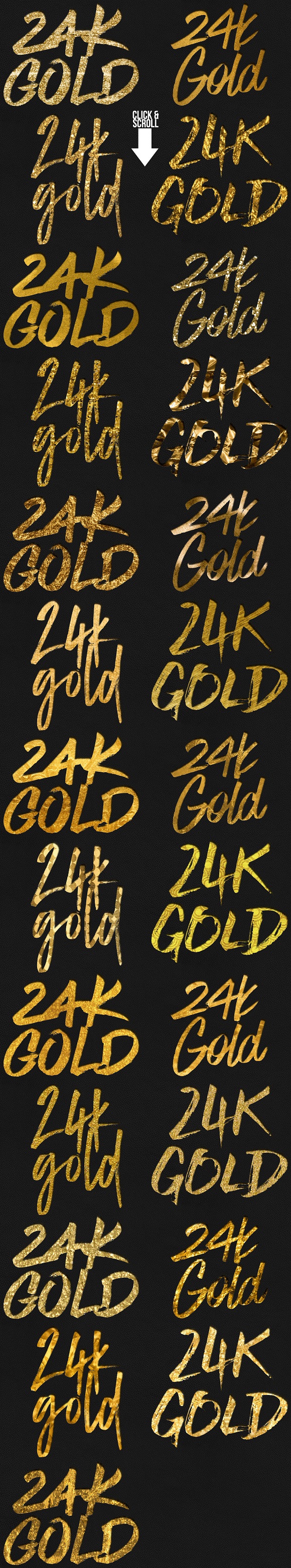 Gold Foil Layer Styles Photoshop in Add-Ons - product preview 12