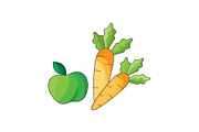 illustration. Apple and carrot 