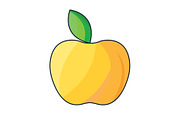 vector illustration. Yellow Apple 