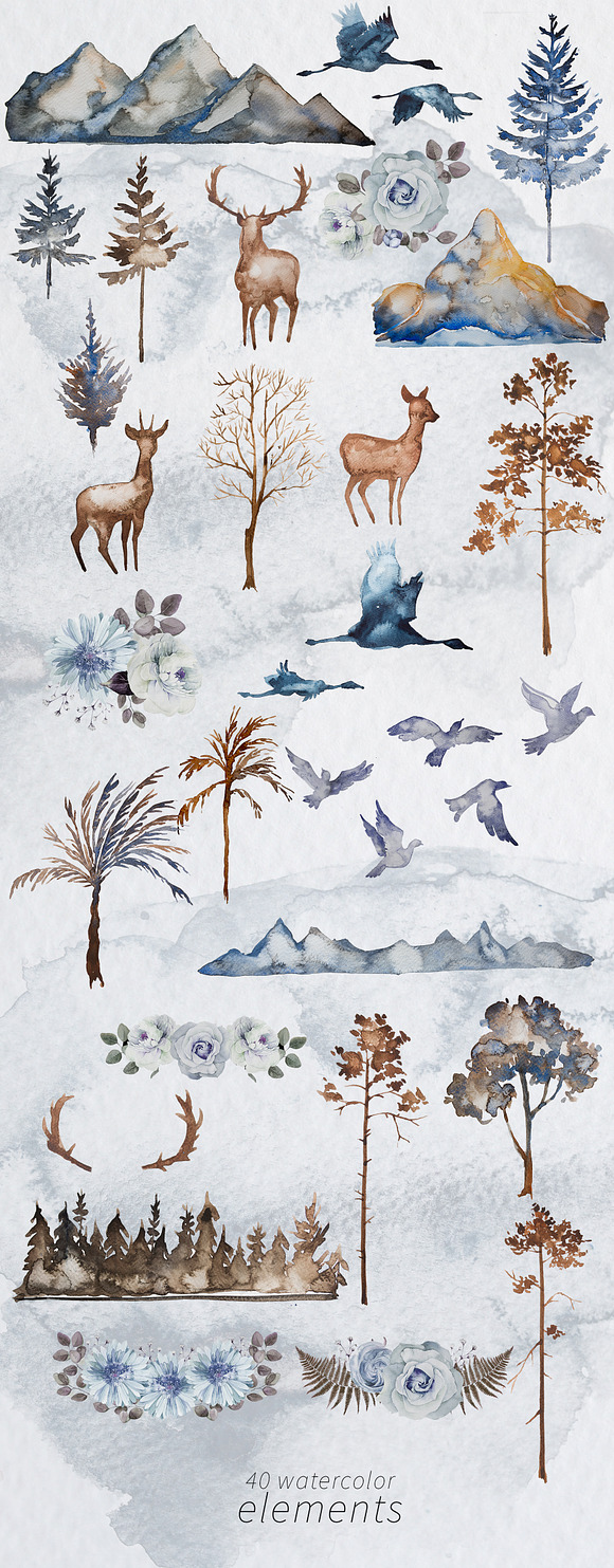 Watercolor The Call Of the Forest in Illustrations - product preview 3